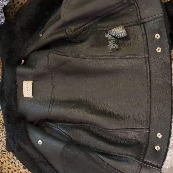 Sandro Paris Shearling Moto Jacket Sz. 0 - Picture 9 of 9